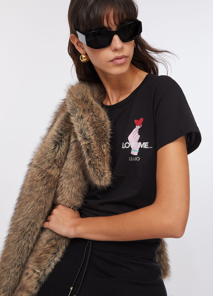 T-shirt en coton noir Liu Jo - large image number 4