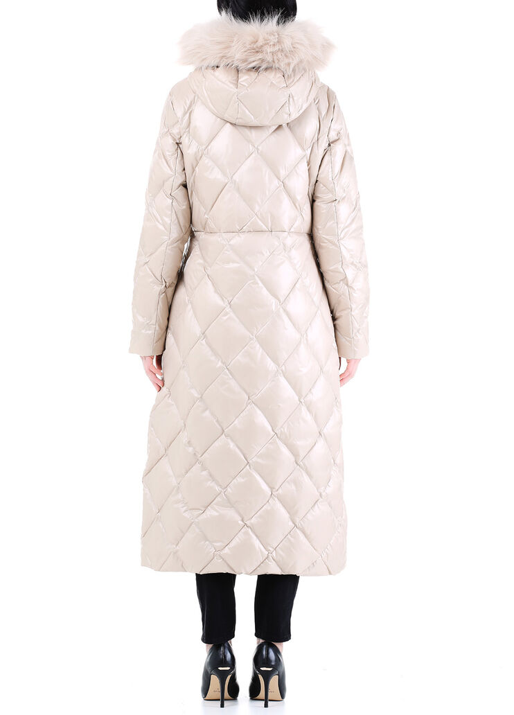 Giacca imbottita lunga con cappuccio champagne Liu Jo - large image number 1 Giacca imbottita lunga con cappuccio champagne Liu Jo - large image number 1