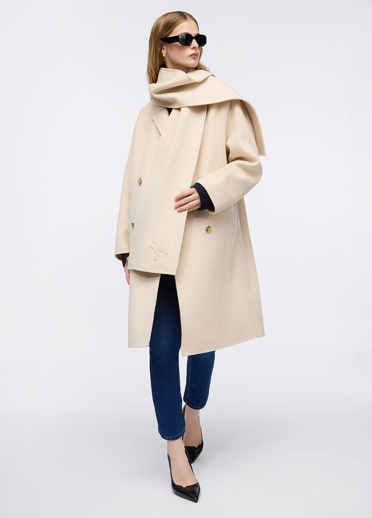 Wool coat with scarf light beige Liu Jo - large image number 3