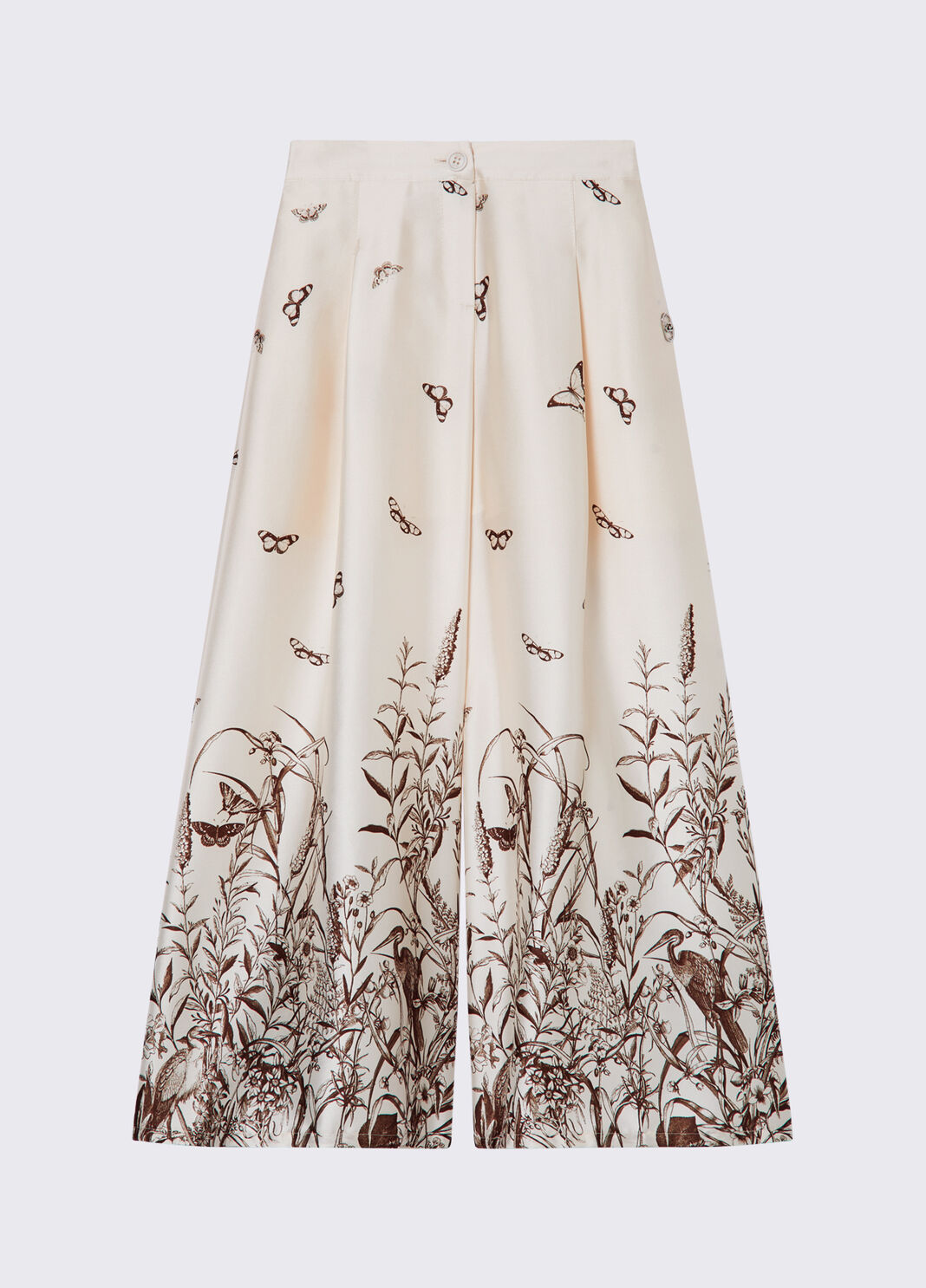Palazzohose aus bedrucktem Satin Creme Liu Jo - large image number 2