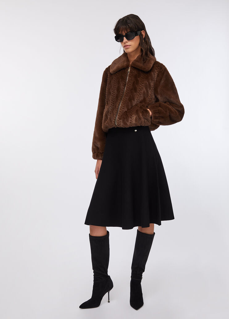 Gonna midi in maglia nero Liu Jo - medium