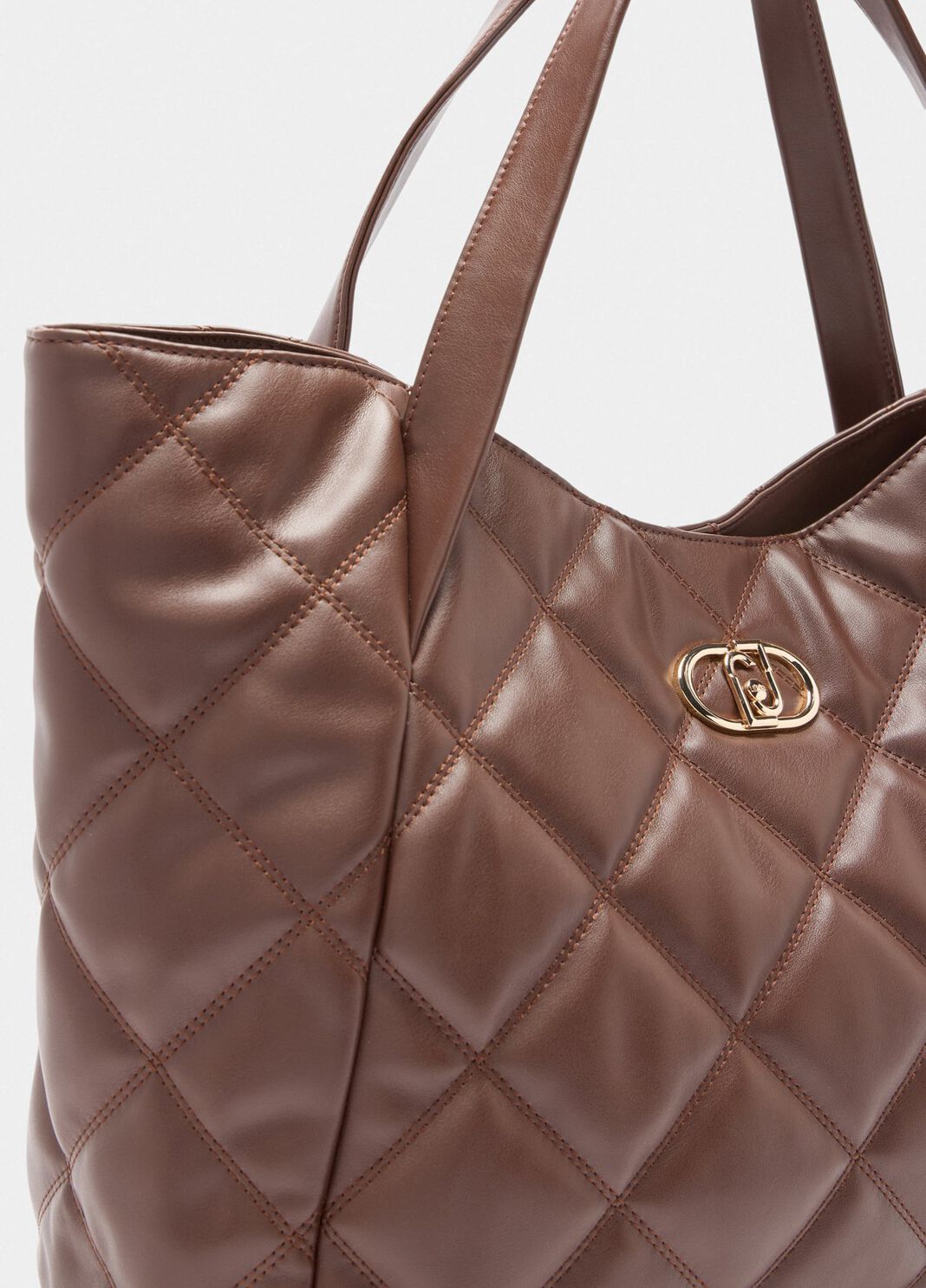 Sac fourre-tout grand format matelass&eacute; marron fonc&eacute; Liu Jo - large image number 3
