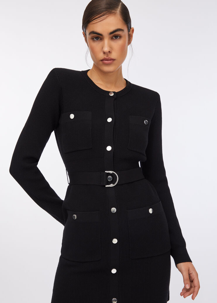 Robe en maille avec épaulettes noir Liu Jo - medium