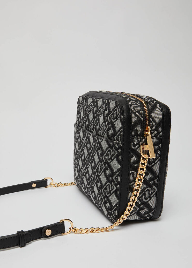 Crossbody bag with jacquard logo black Liu Jo - large image number 2