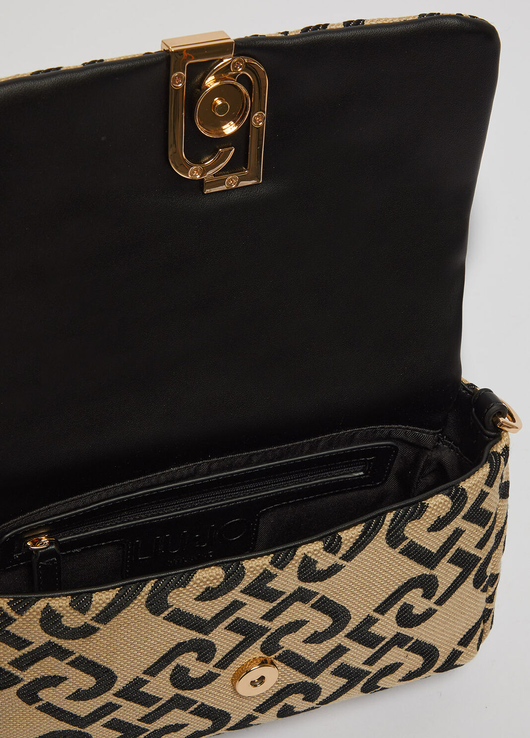 Crossbody bag with jacquard logo black Liu Jo - large image number 4