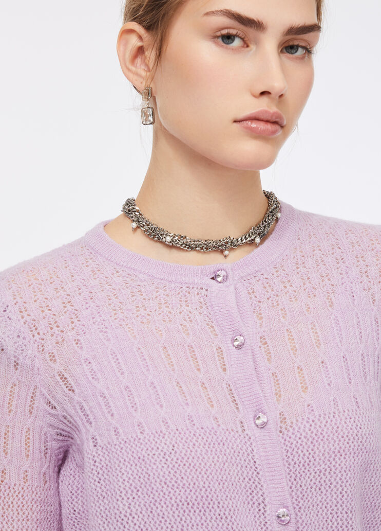 Wool and alpaca cardigan lilac Liu Jo - large image number 3