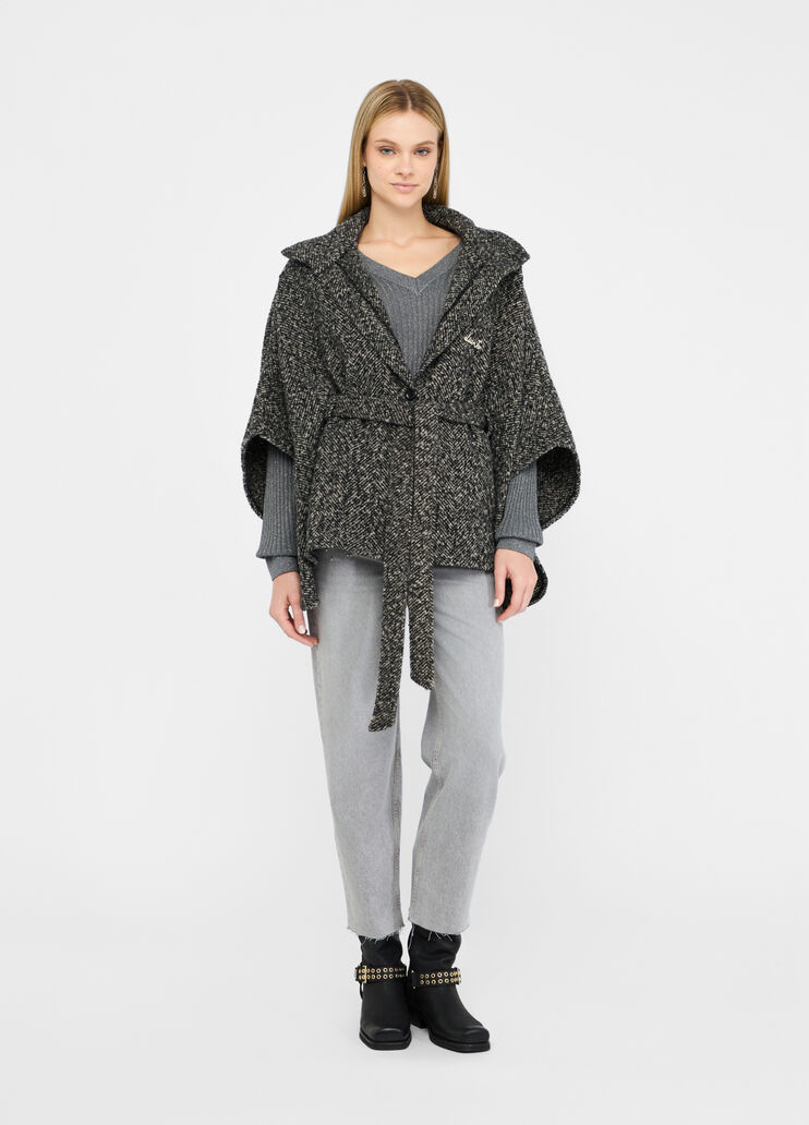Poncho with belt black Liu Jo - medium Poncho with belt black Liu Jo - medium