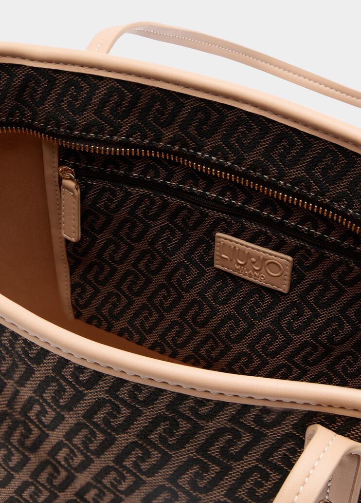 Tote Bag aus Jacquard-Gewebe Dunkelbraun Liu Jo - large image number 5