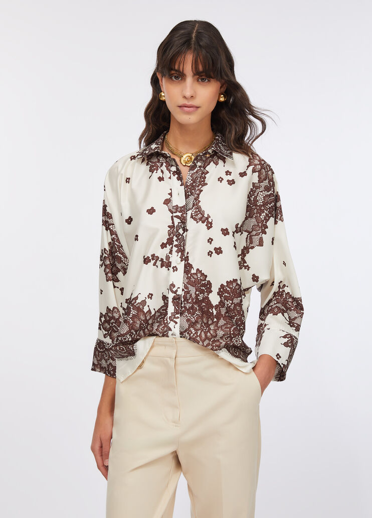 Рубашка из принтованного твила коричневый Liu Jo - large image number 0