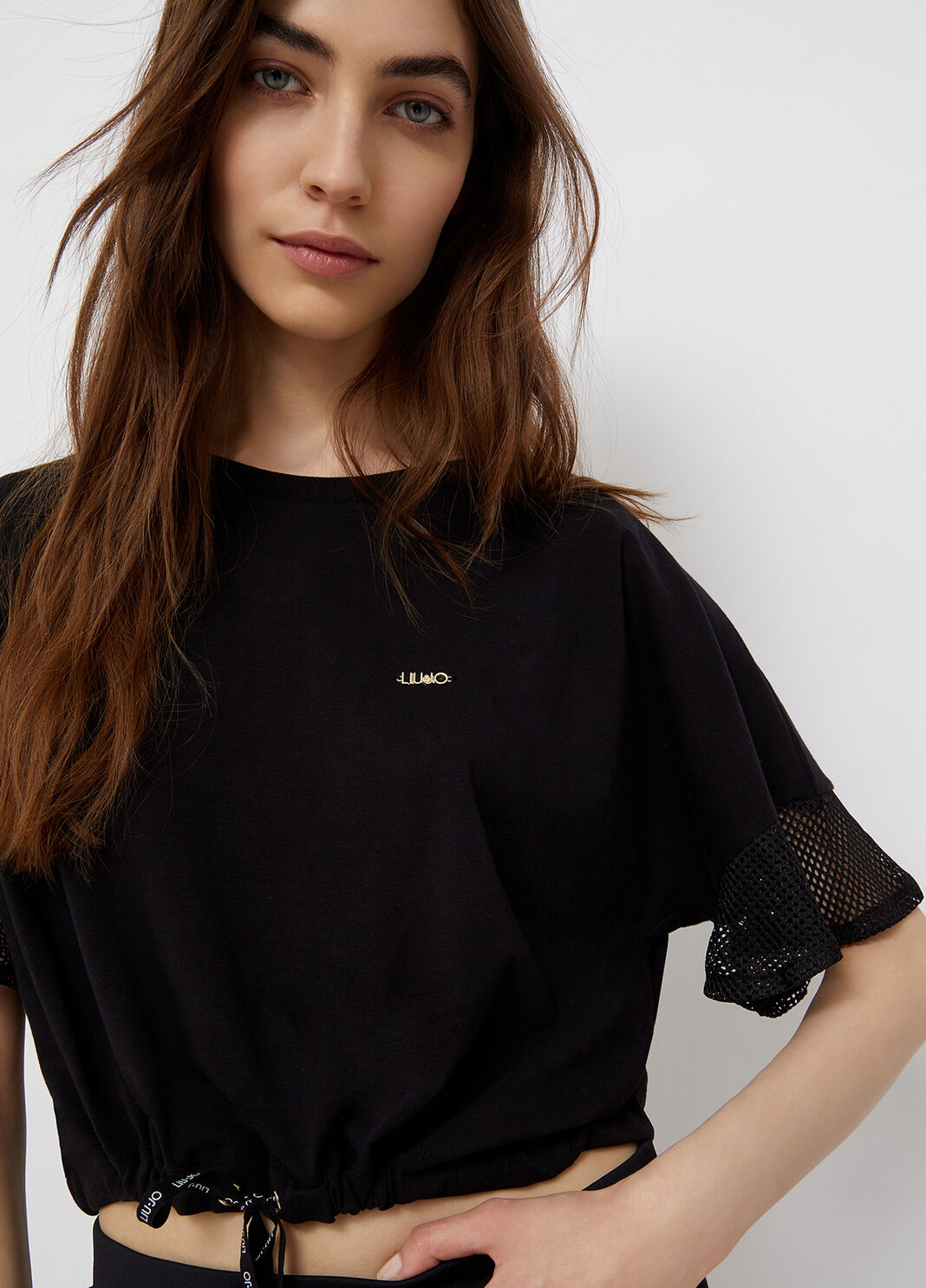 T-Shirt mit Mesh-Eins&auml;tzen Schwarz Liu Jo - large image number 2