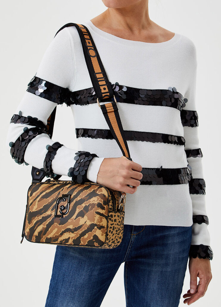 Crossbody bag with logo Brown Liu Jo - large image number 1