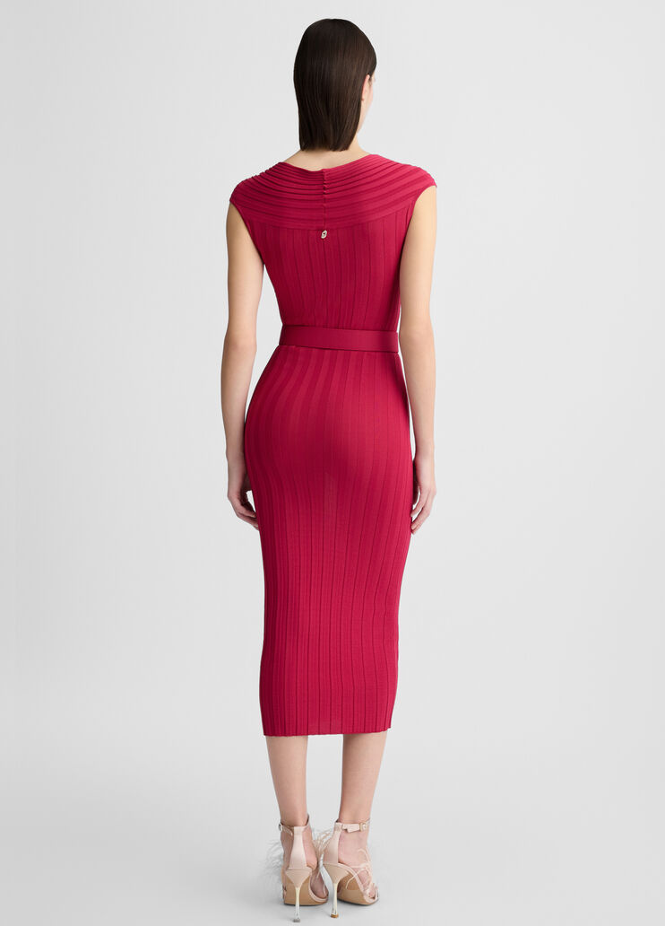 Knit dress with belt pink Liu Jo - large image number 1 Knit dress with belt pink Liu Jo - large image number 1