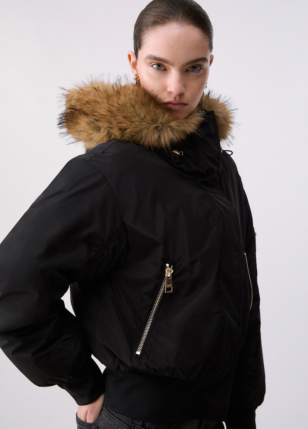 Hooded Bomber Jacket black Liu Jo - large image number 4