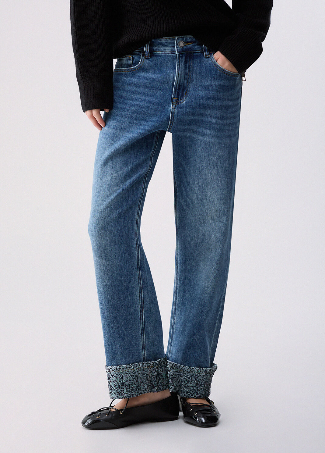 Vaqueros rectos con microstrass denim claro Liu Jo - large image number 0