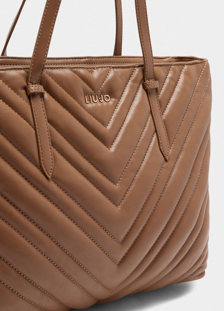 Shopper grand format matelassé marron Liu Jo - large image number 5