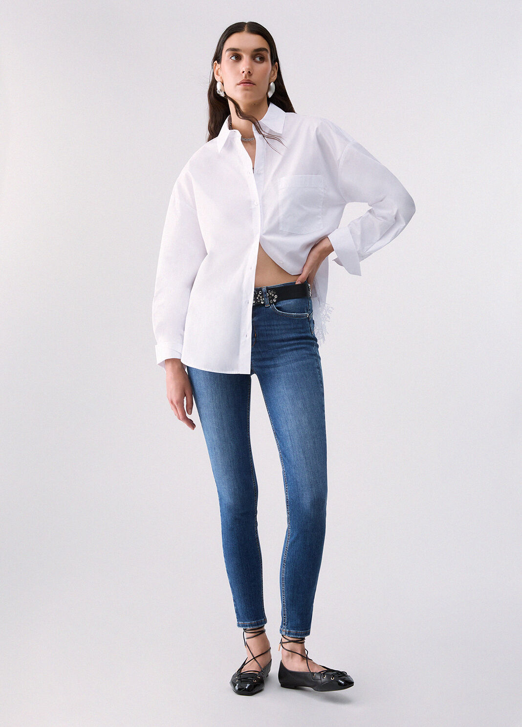 Jean skinny taille haute denim bleu fonc&eacute; Liu Jo - large image number 5