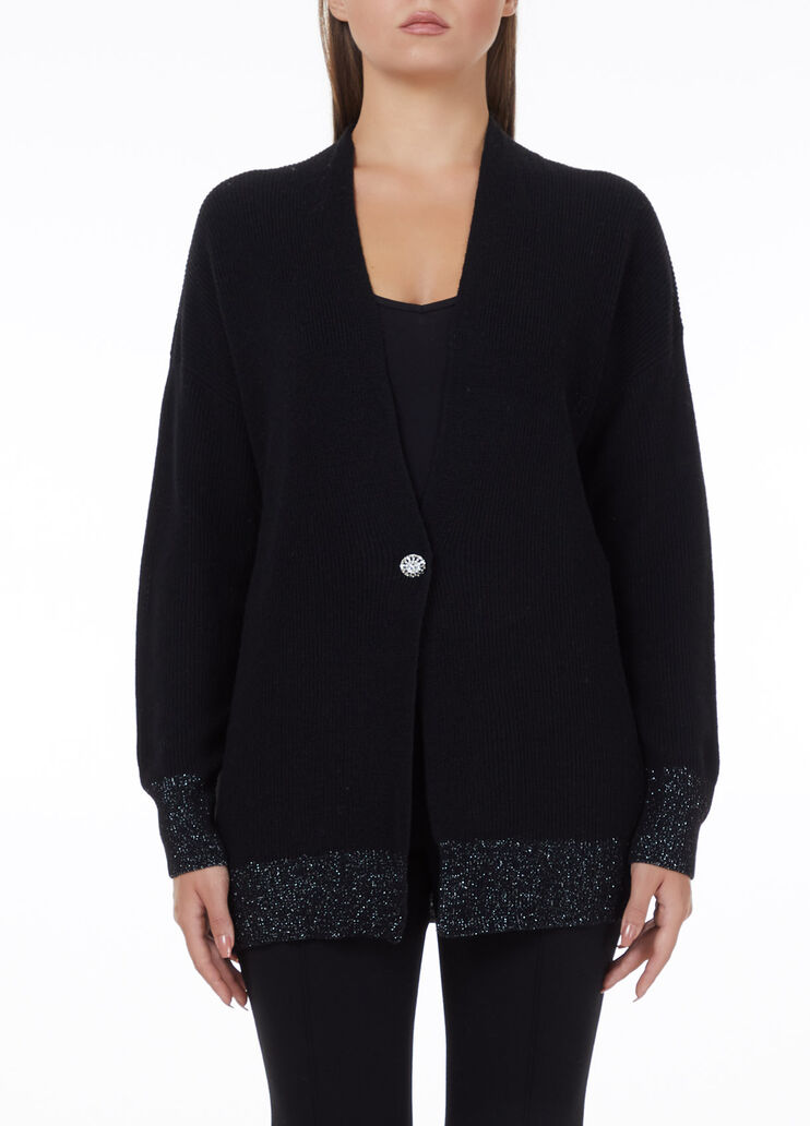 Eco-friendly wool and cashmere cardigan black Liu Jo - large image number 0 Eco-friendly wool and cashmere cardigan black Liu Jo - large image number 0