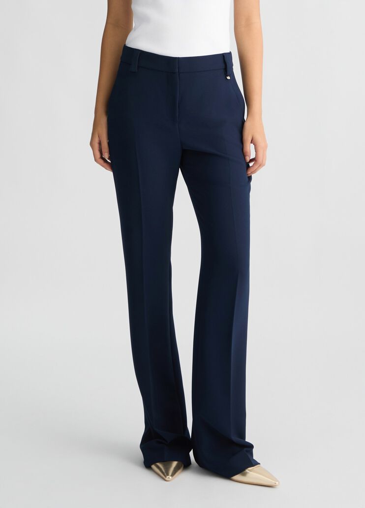 Flared cady crepe trousers blue Liu Jo - medium Flared cady crepe trousers blue Liu Jo - medium