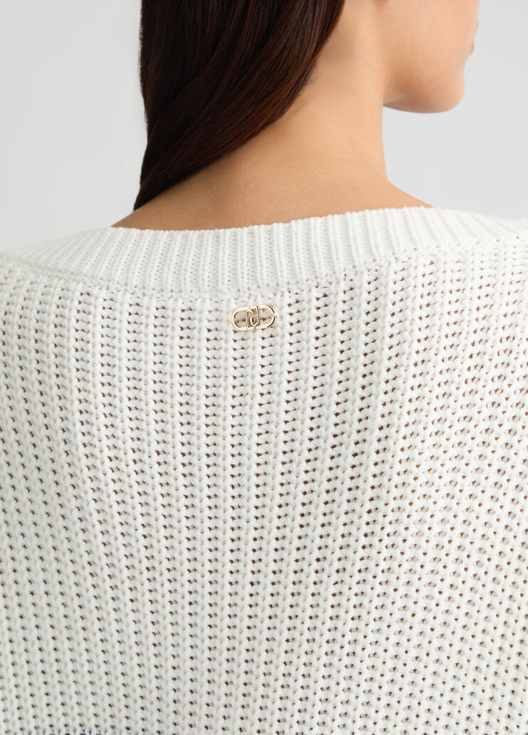Striped pullover white/blue Liu Jo - large image number 4 Striped pullover white/blue Liu Jo - large image number 4