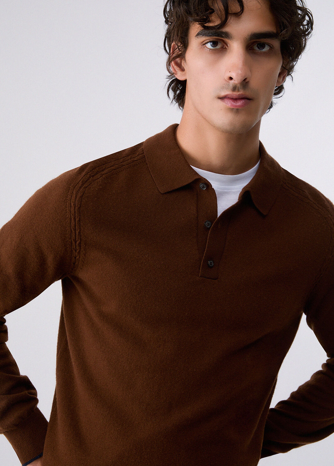 Polo shirt in wool and cashmere brown Liu Jo - large image number 4