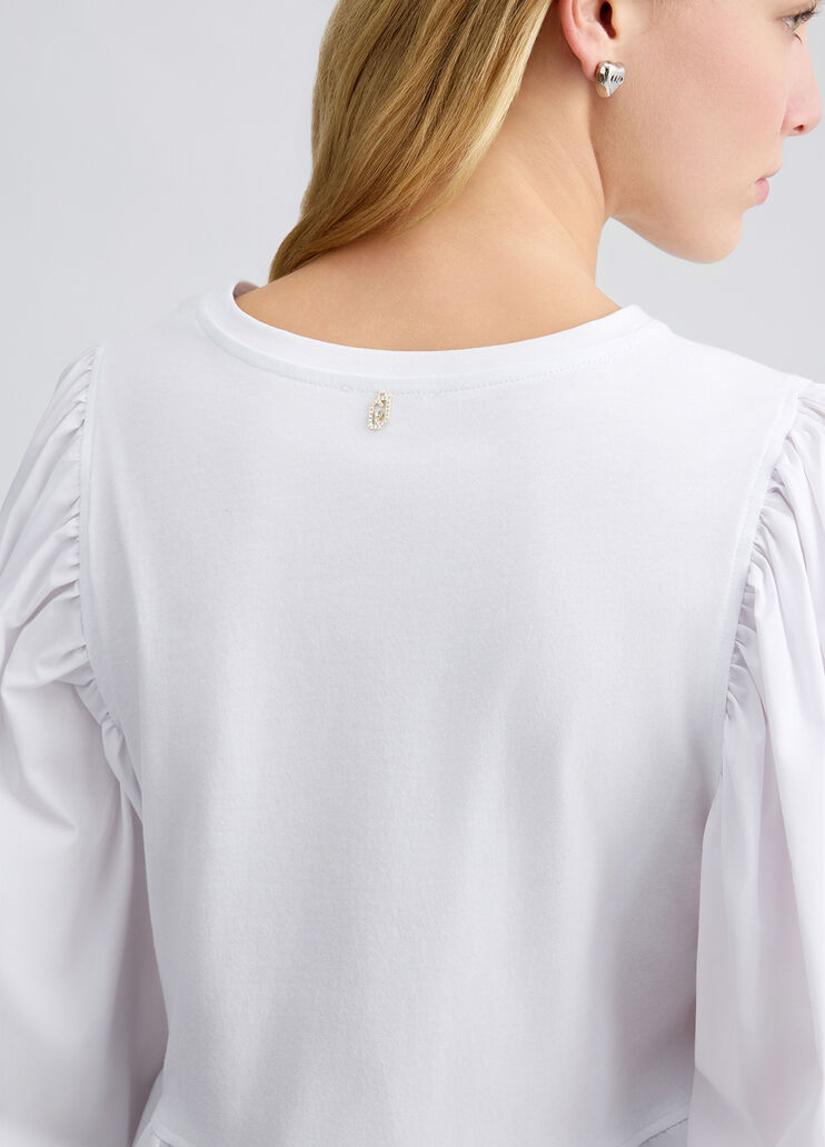 Poplin blouse white Liu Jo - large image number 4 Poplin blouse white Liu Jo - large image number 4