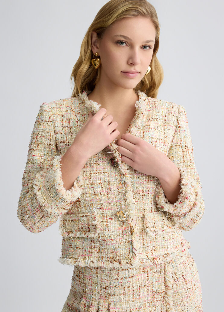 Multi-colored raw-cut jacket beige Liu Jo - medium Multi-colored raw-cut jacket beige Liu Jo - medium