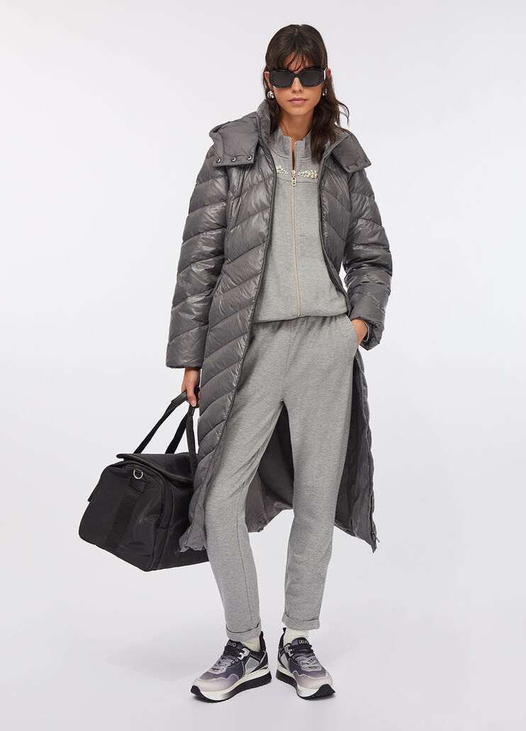 Long down jacket with hood steel Liu Jo - large image number 5