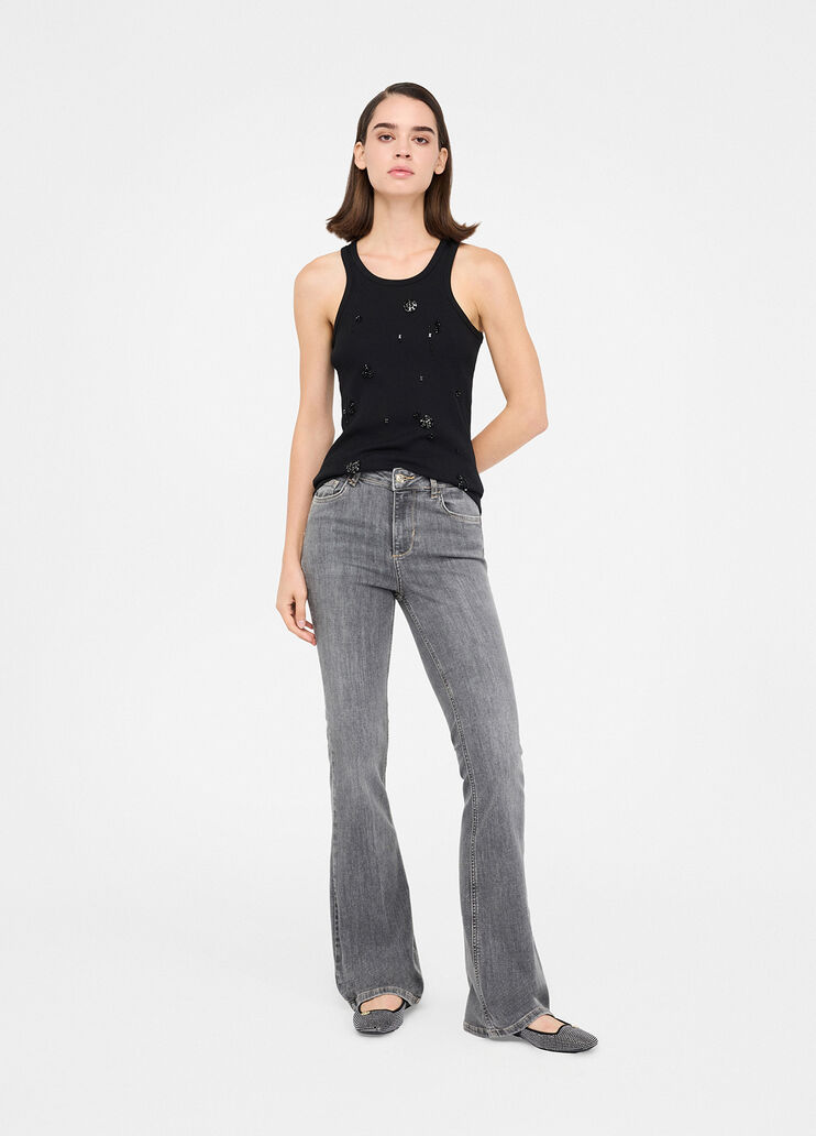 High-rise flared jeans grey denim Liu Jo - large image number 5