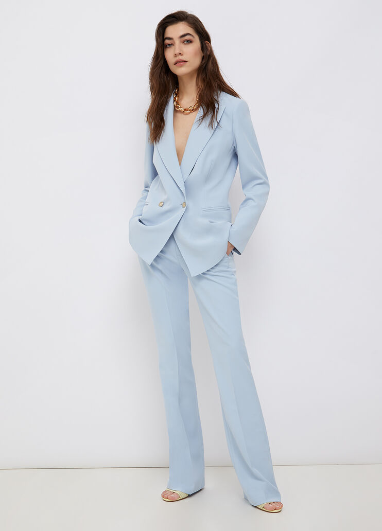 Long-line double-breasted blazer light blue Liu Jo - large image number 3 Long-line double-breasted blazer light blue Liu Jo - large image number 3
