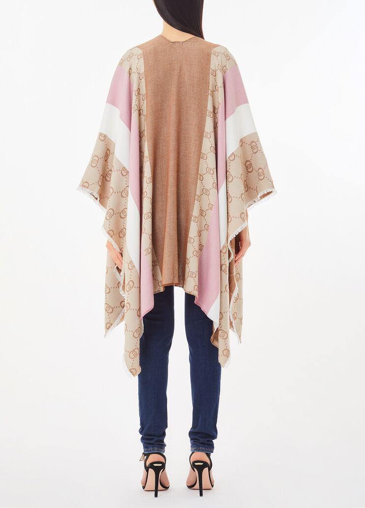 Poncho with monogram logo beige Liu Jo - medium