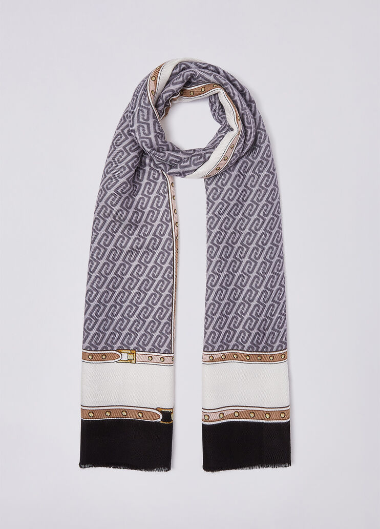 Stole with monogram logo black Liu Jo - medium