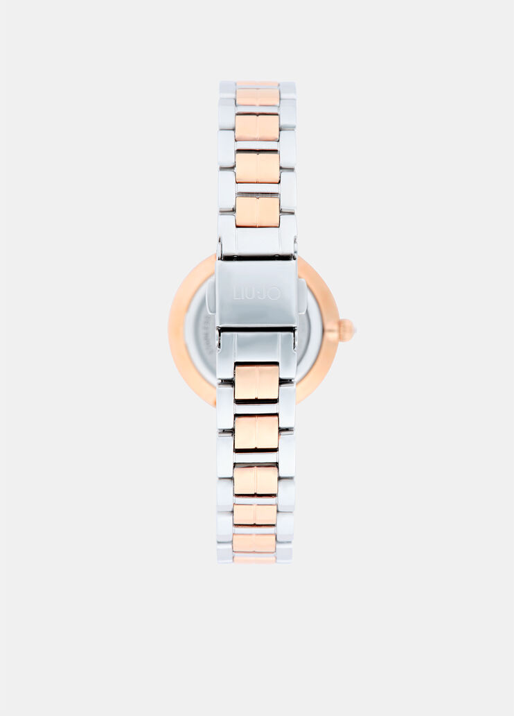 Steel watch with diamantés silver/rose gold Liu Jo - large image number 1 Steel watch with diamantés silver/rose gold Liu Jo - large image number 1