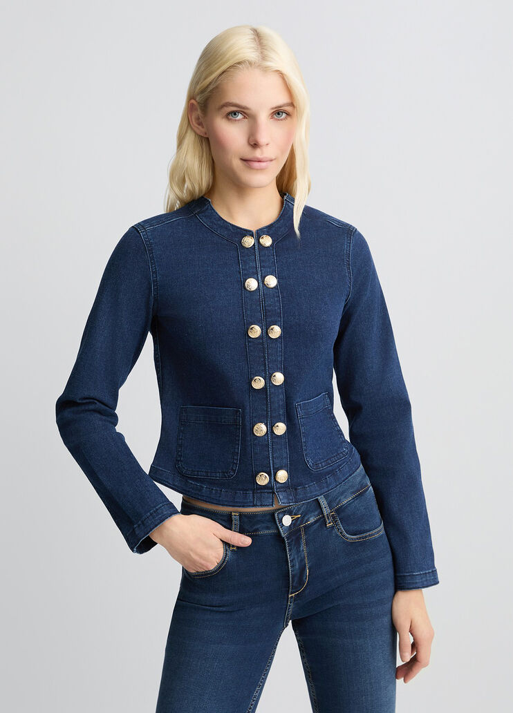 Denim jacket with bejewelled chain blue denim Liu Jo - medium Denim jacket with bejewelled chain blue denim Liu Jo - medium