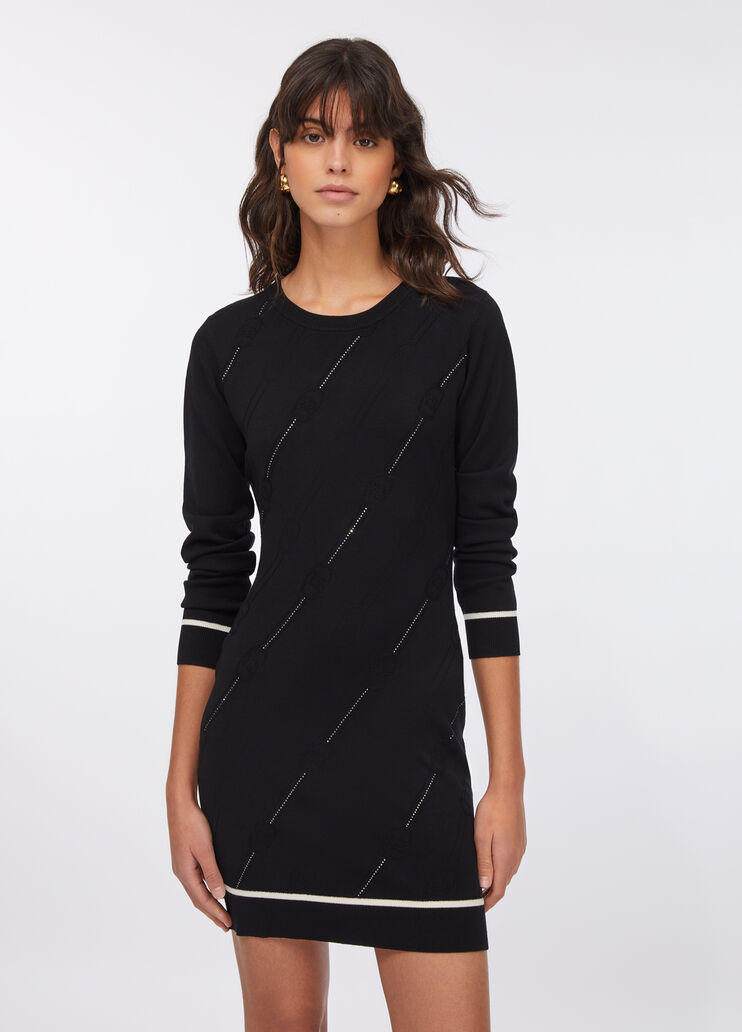 Robe courte en maille noir Liu Jo - large image number 0