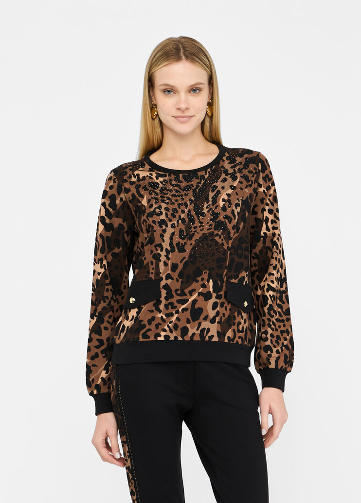 Liu Jo Better animal-print sweatshirt  chocolate Liu Jo - medium Liu Jo Better animal-print sweatshirt  chocolate Liu Jo - medium
