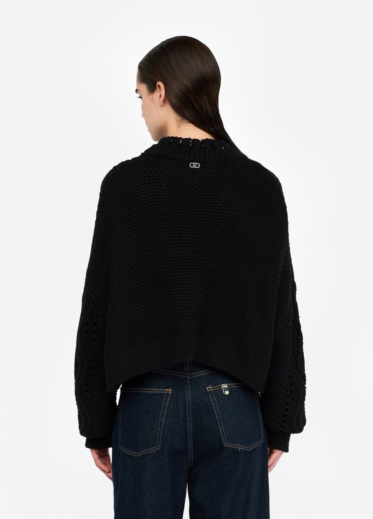 Jersey de lana calado negro Liu Jo - large image number 1 Jersey de lana calado negro Liu Jo - large image number 1