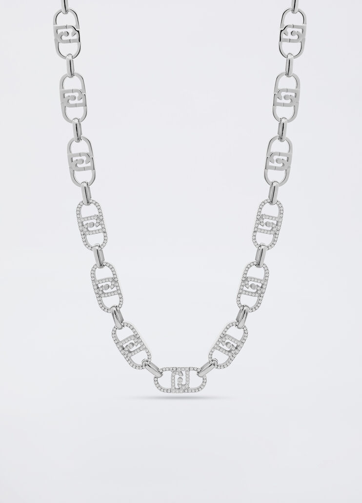 Monogram choker with diamantés silver Liu Jo - medium Monogram choker with diamantés silver Liu Jo - medium