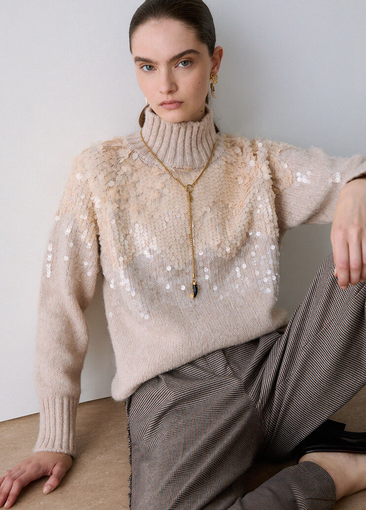 Maille en laine avec paillettes blanc Liu Jo - medium