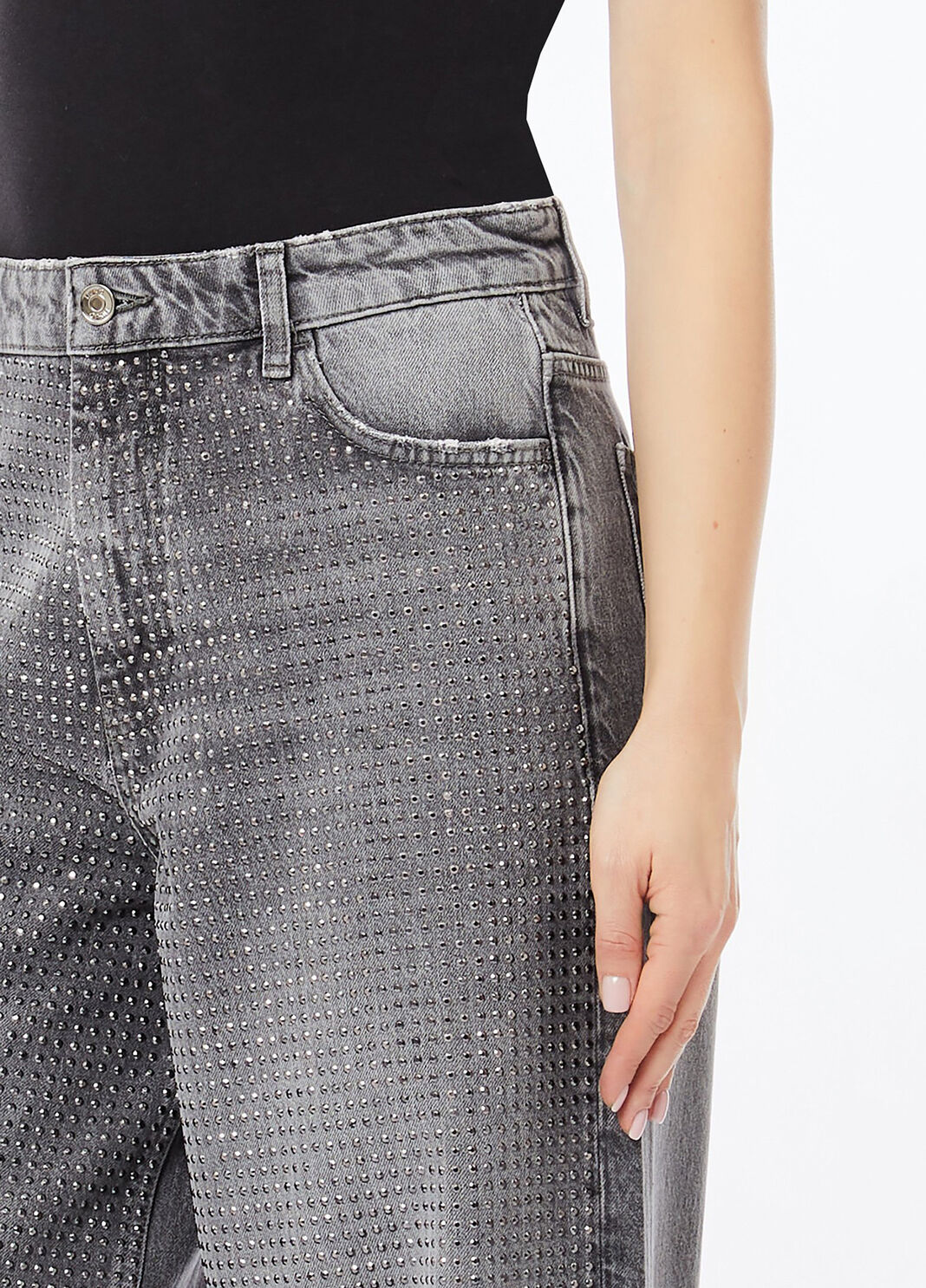 Baggy-Jeans mit Nieten Denim-Grau Liu Jo - large image number 2