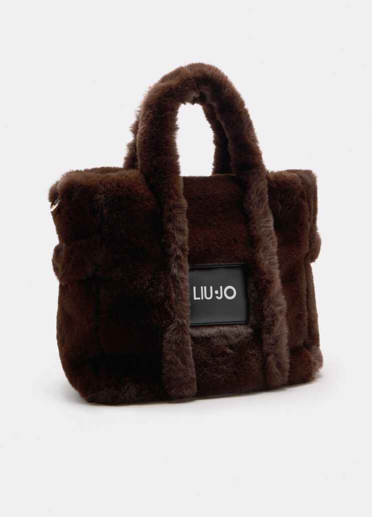 Medium teddy tote bag chocolate Liu Jo - large image number 2 Medium teddy tote bag chocolate Liu Jo - large image number 2