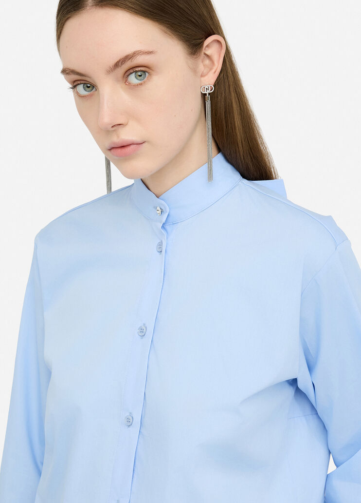 Shirt with bejewelled bow light blue Liu Jo - large image number 2 Shirt with bejewelled bow light blue Liu Jo - large image number 2