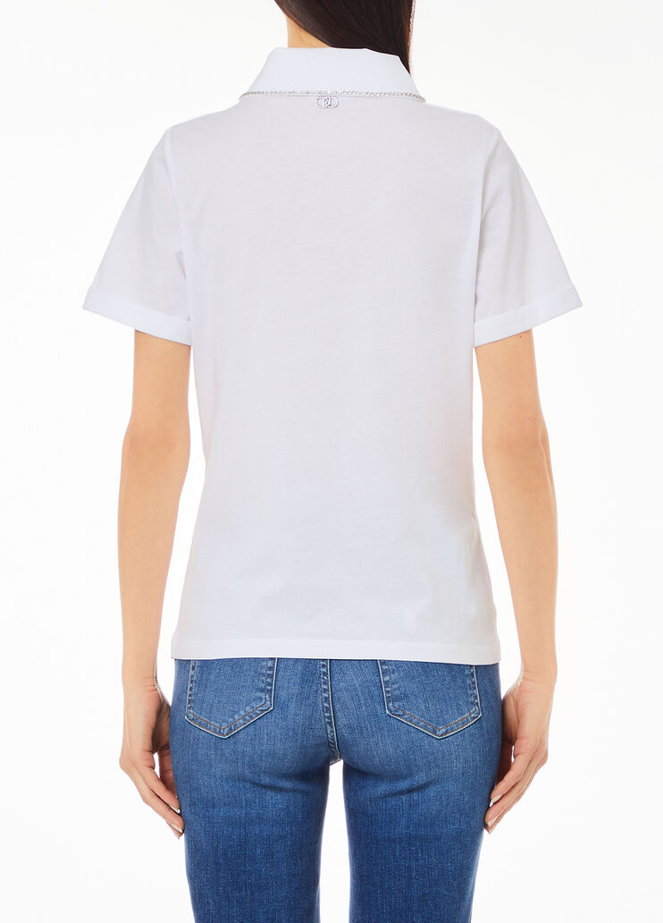 Polo shirt with rhinestones white Liu Jo - medium Polo shirt with rhinestones white Liu Jo - medium