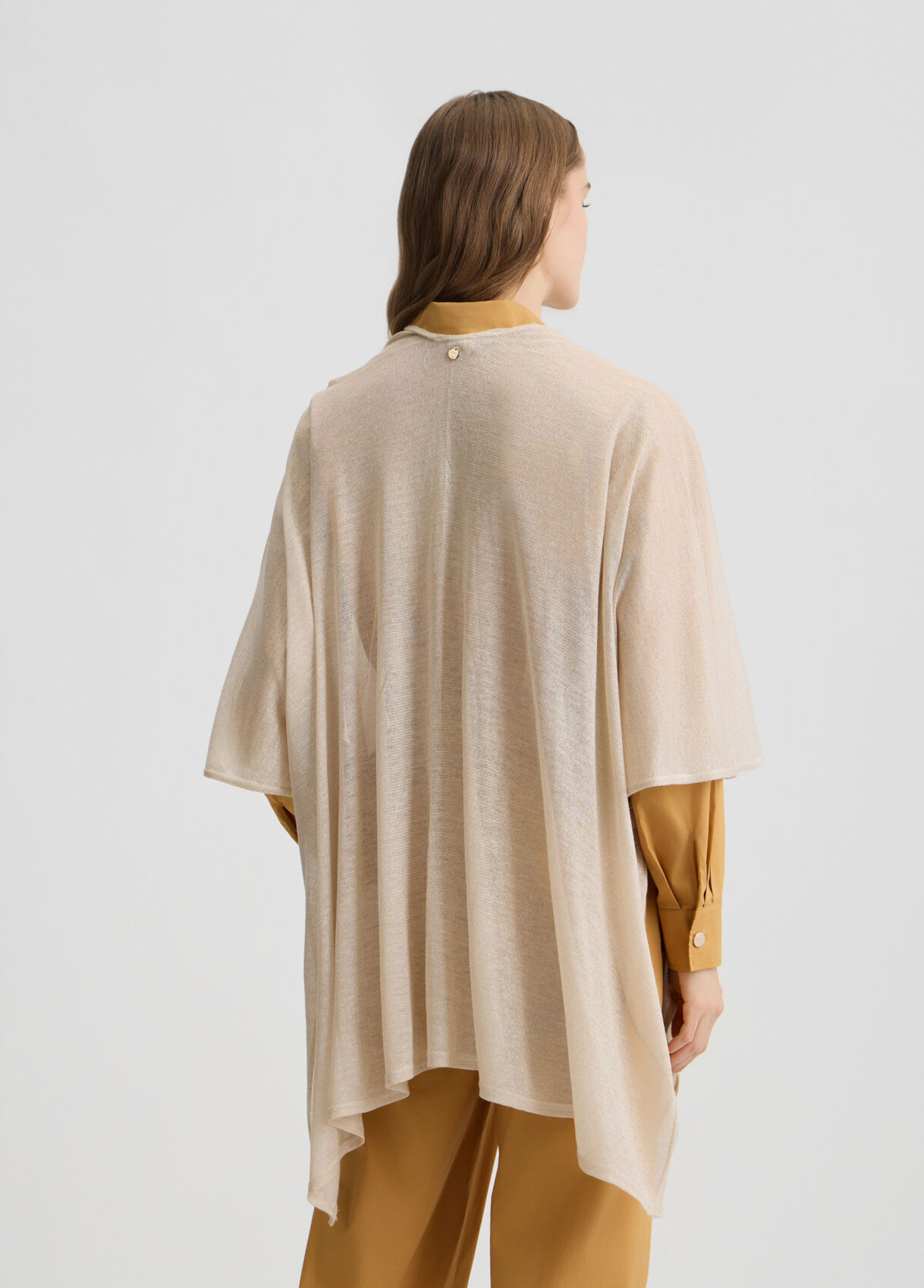 Lurex® knit poncho colour almond | Liu Jo