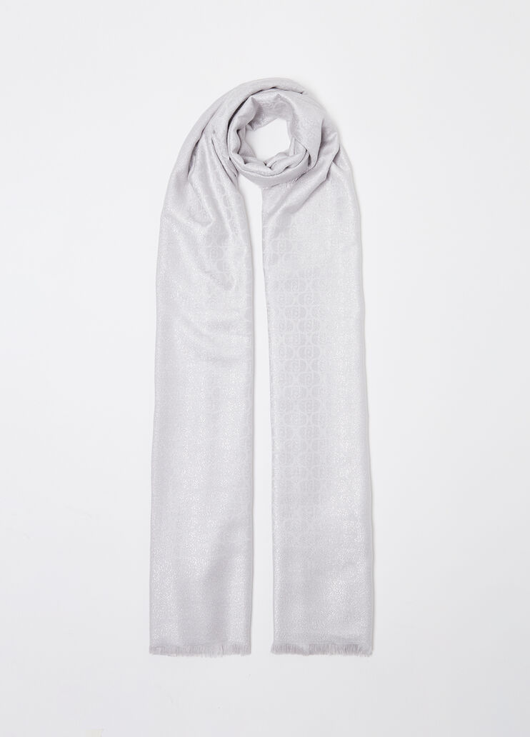 Lurex® stole with jacquard logo silver Liu Jo - medium Lurex® stole with jacquard logo silver Liu Jo - medium