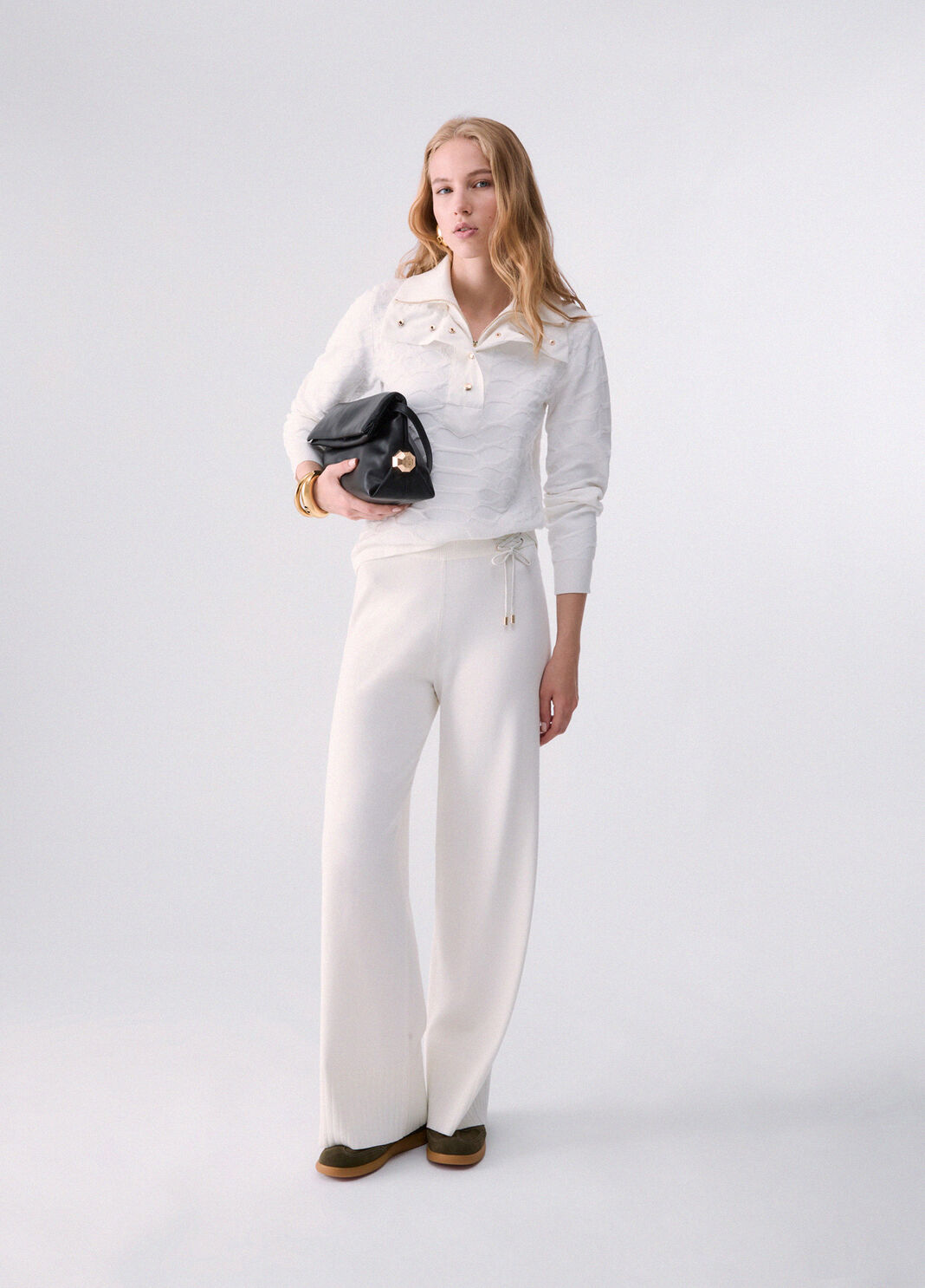 Pantalon en maille avec cordons blanc laine Liu Jo - large image number 5