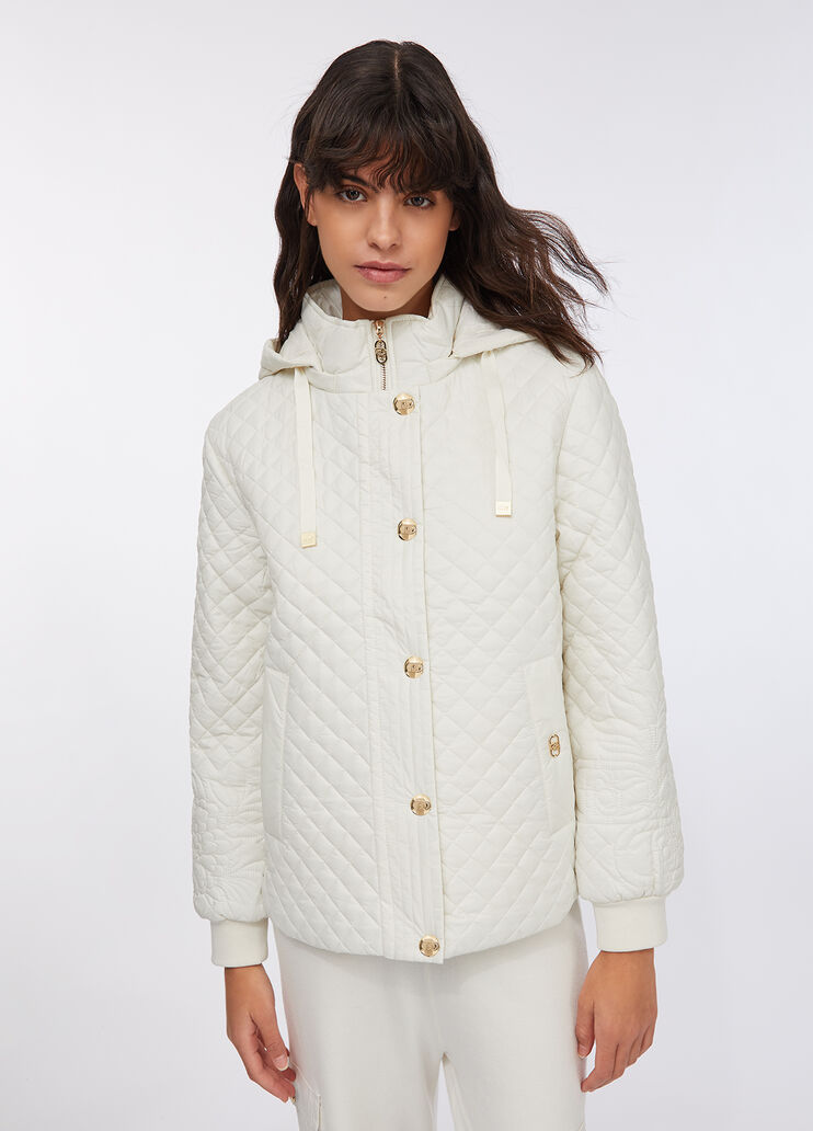 Quilted nylon coat milk white Liu Jo - large image number 0