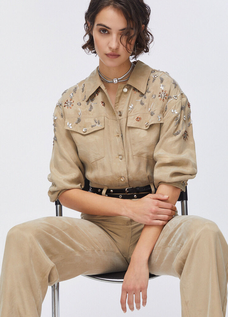 Overall mit Schmuckstickereien Hellbeige Liu Jo - medium