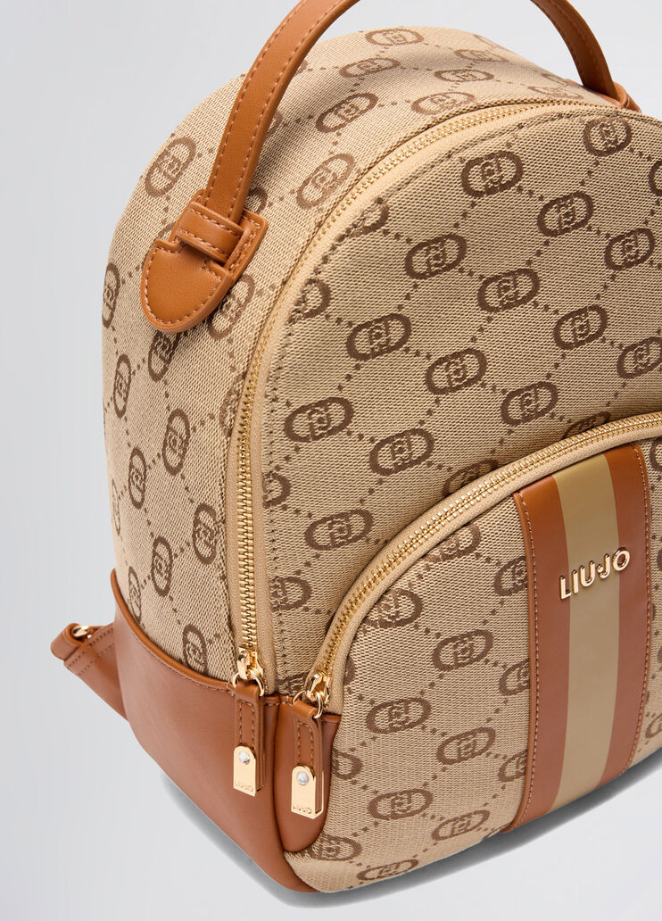 Jacquard backpack with clutch beige Liu Jo - large image number 4