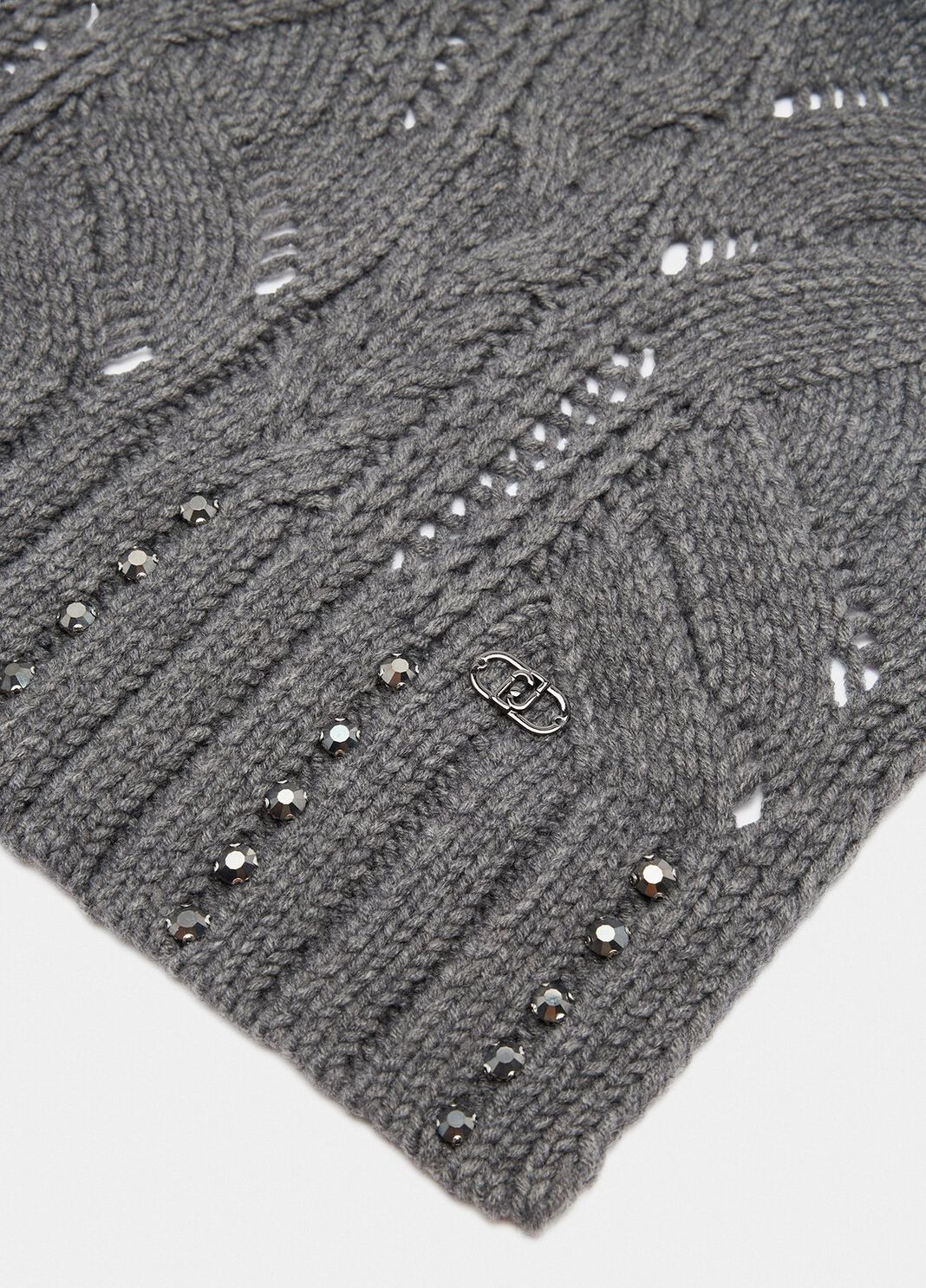 Sciarpa in misto lana con strass grigio Liu Jo - large image number 2
