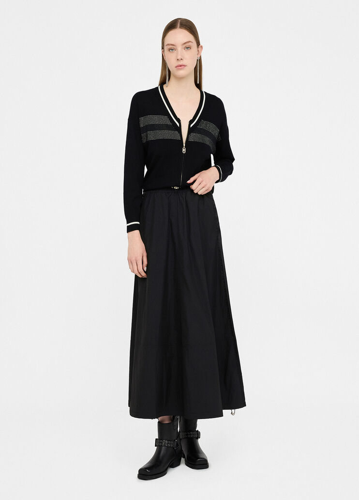 Cardigan avec zip et strass noir Liu Jo - medium Cardigan avec zip et strass noir Liu Jo - medium